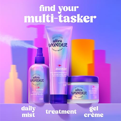 Aussie Ultra Wonder Daily Mist Lightweight Multi-Use Detangler, silicone-free, for All Hair Types and Curls, 7.6oz
