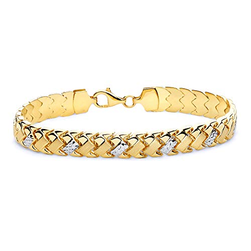 14k REAL Two Tone Gold Stampato Bracelet - 7.25"