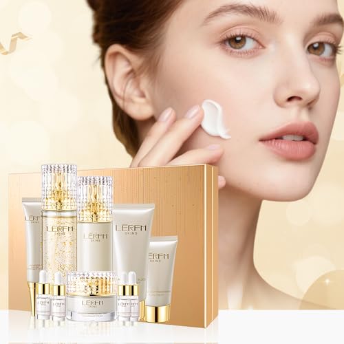 Anti Aging Skin Care Set - 10pcs - Face Skincare Kit with Collagen - Hydrating & Firming Skin, Include Toner, Serum, Lotion, Eye Cream, Face Cream, Korean -style Skincare Gift Sets for Women