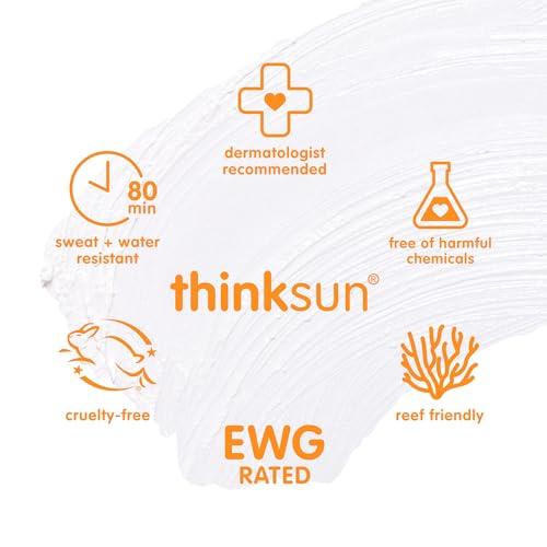 Thinksport Mineral Sunscreen Stick SPF 30, 0.64 Oz, Water Resistant & Vegan