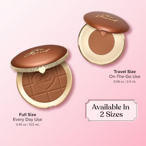 Too Faced Chocolate Soleil Matte Blurring Bronzer | Matte Bronzer Powder that Mimics Natural Skin for Blurred Sun-Kissed Effect, Travel Size, 0.07 Ounce