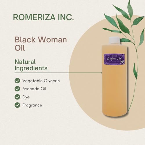ROMERIZA INC. 4 Fl Oz Plastic Bottle Black Woman Perfume Oil For Women