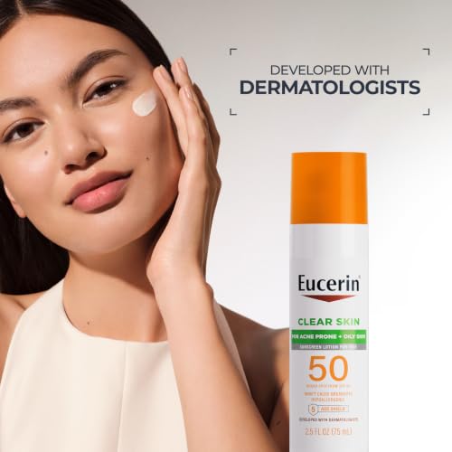 Eucerin Clear Skin Face Sunscreen Lotion, SPF 50, 2.5 FL OZ