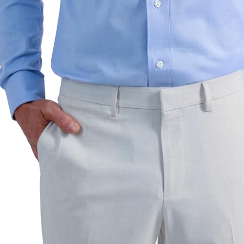 Haggar Men's JMH Premium Slim Fit Heather Fine Twill Dress Pants Natural