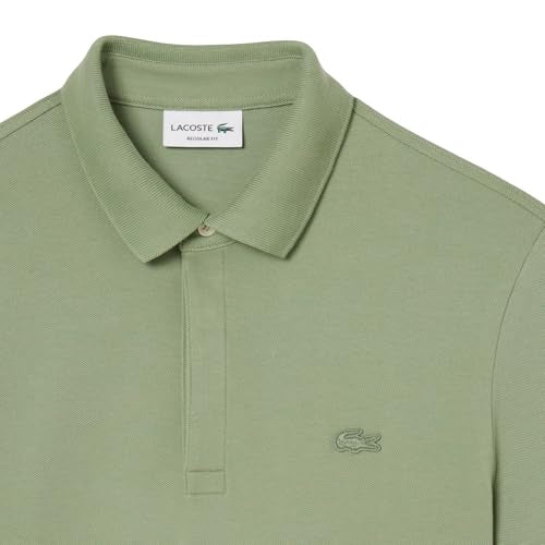 Lacoste Men's Regular Fit Paris Stretch Piqué Polo Shirt, Thyme, Medium