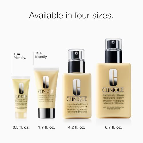 Clinique Dramatically Different Moisturizing Lotion+ | Hydrating Face Mositurizer With Glycerin and Urea | Strengthens Skin Barrier | Step 3 in 3-Step Skin Care Routine, 4.2 Fl Oz