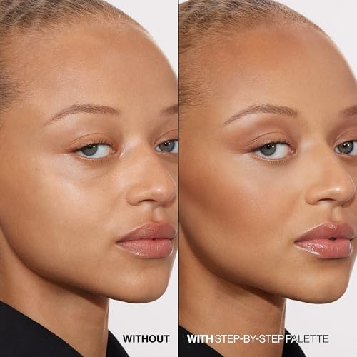 Smashbox Step-By-Step Contour Palette | Sculpt + Glow All-In-One Contour Kit with Blendable + Buildable Formulas, Medium/Deep, 0.3 Ounce