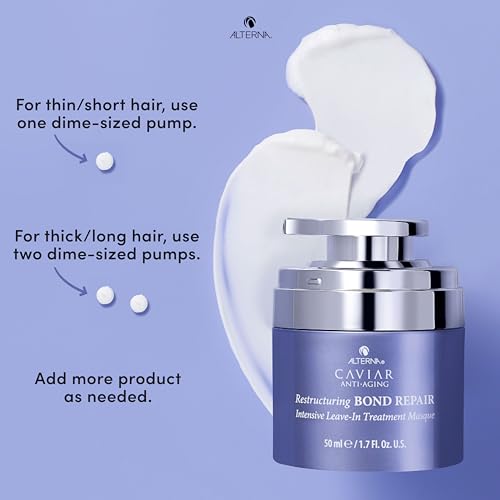 Alterna Haircare CAVIAR Anti-Aging Restructuring Bond Repair Intensive Leave-In Treatment Masque 1.7oz | Repairs, Strengthens and Protects Damaged Hair