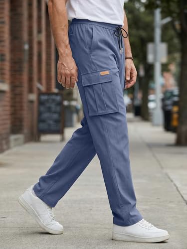 JMIERR Mens Casual Sweatpants Pants Men's Clothing Essential Joggers Mens Quiet Luxury Cargo Pants Big & Tall Loose Fit,US42(3XL),Wild Wind