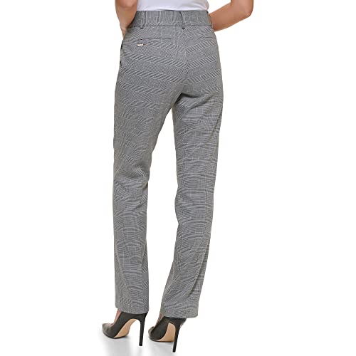 Tommy Hilfiger Glen Plaid Sutton Bootcut Pants Black/Ivory 10
