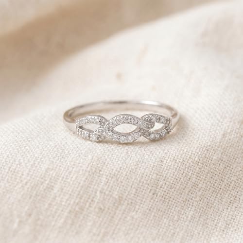 P3 POMPEII3 Pompeii 1/10ct Petite Diamond Infinity Ring 10K White Gold - Size 6