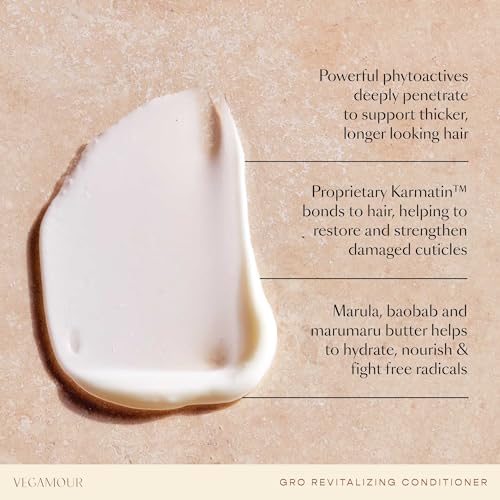 VEGAMOUR GRO Revitalizing Conditioner, Travel Size 1.6 oz - Plant-Powered with Karmatin™ Peptide & Marula Oil - Reduces Breakage, TSA-Friendly, Vegan & Cruelty-Free