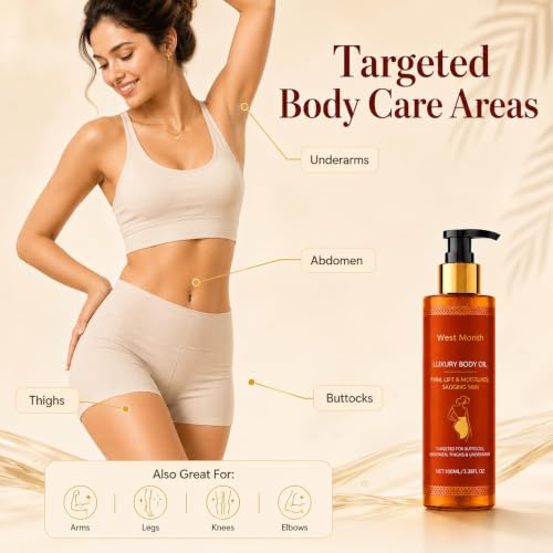 pewatul Body Firming Oil for Women, 2 Pack After Shower Oil for Dry Skin, Lightweight Non-Greasy Moisturizer for Arms Legs Belly (2)
