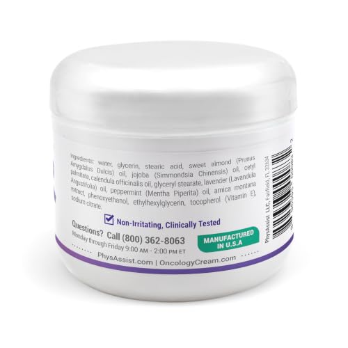 PhysAssist - Oncology Body Cream with Botanicals, 4 oz. Soothing and Hydrating to Stressed Skin. Made with Oils of Lavender, Calendula, and Peppermint. Non-Irritant, Clinically Tested.