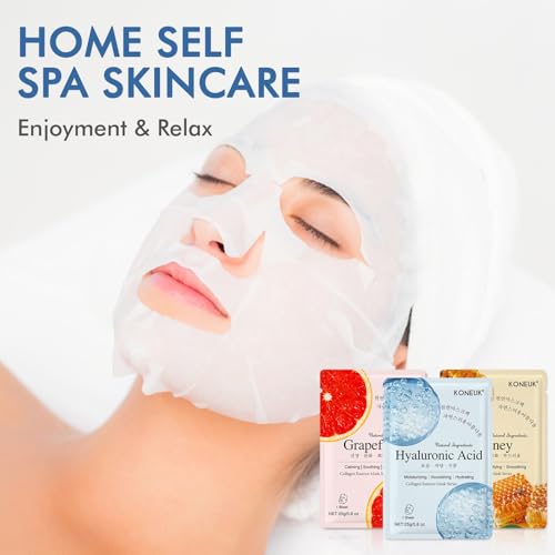 9 Pack Collagen Face Masks Skincare for Women, Hydrating Sheet Face Masks