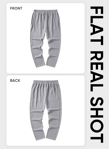 JMIERR Mens Baggy Sweatpants Drawstring Wide Leg Sweat Pants with Pockets Quiet Luxury Big and Tall, 3XL, Light Grey