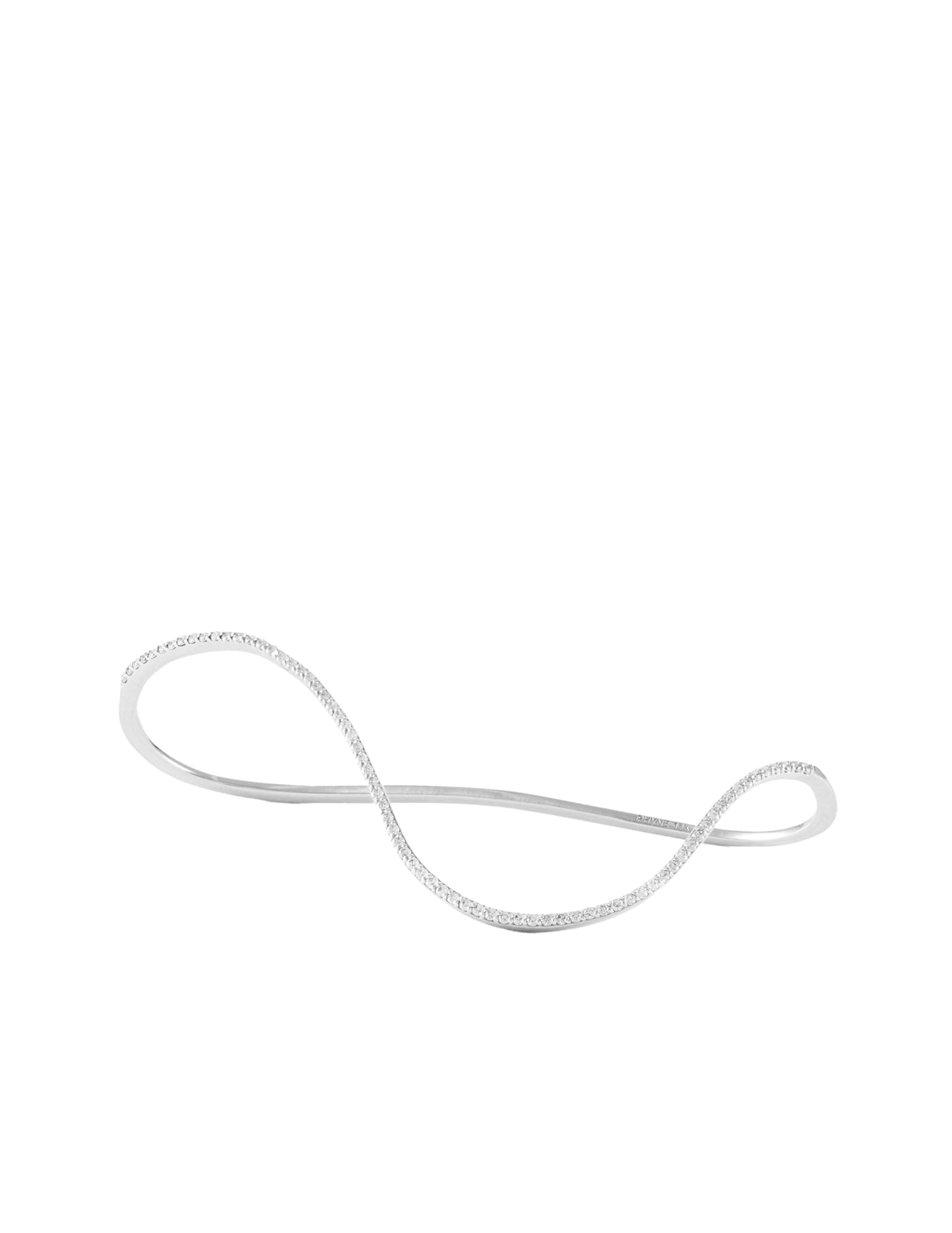 14k White Gold Curved Diamond Pavé Palm Cuff, OS, White Gold