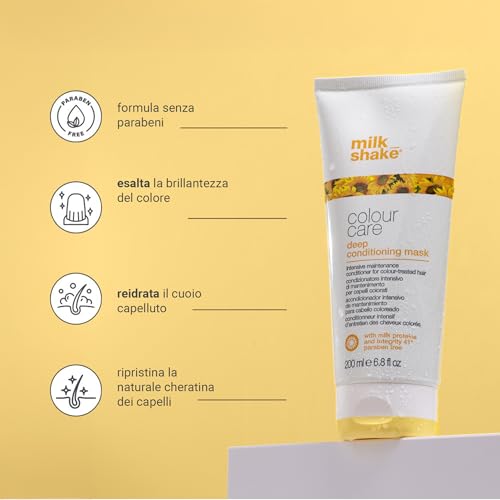 milk_shake deep conditioning mask | for color-treated hair | intensive moisture treatment with milk proteins, coconut oil & Integrity 41® to protect and smooth, 6.8 fl oz / 200 mL