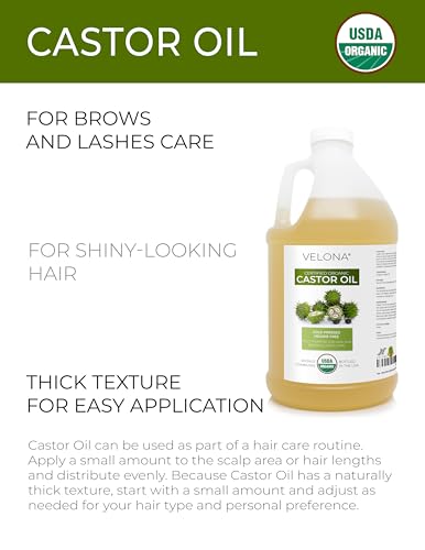 velona USDA Organic Castor Oil - 64 fl oz, Cold Pressed, USP Grade