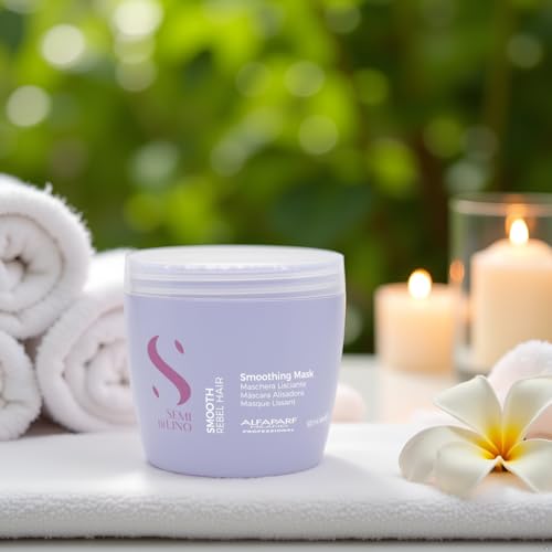 ALFAPARF MILANO Semi di Lino Smooth Mask for Frizzy and Rebel Hair - Intensive Detangling Hair Treatment - Controls Frizz - Straightens and Hydrates Unruly Hair, 16.9 fl. oz.