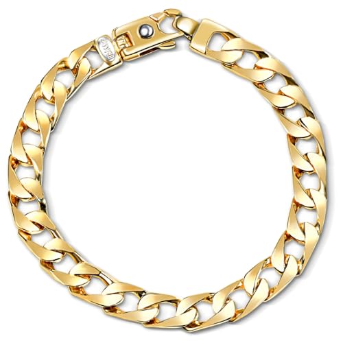 P3 POMPEII3 Pompeii Men's Cuban 14k Yellow Gold Solid Heavy 9mm Link Bracelet 8.5"