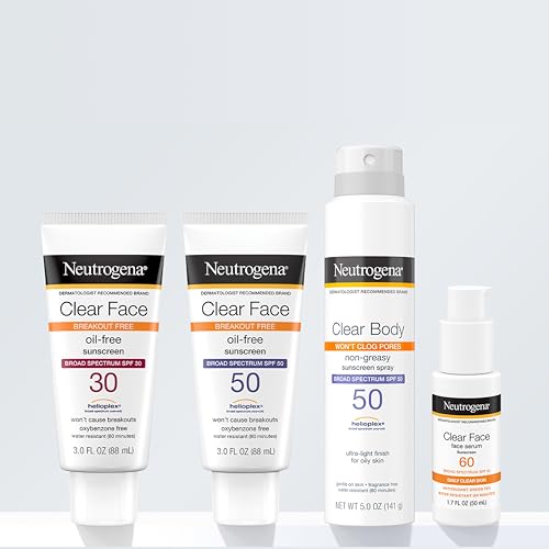 Neutrogena Clear Face Serum Sunscreen SPF 60, Broad Spectrum, 1.7 fl oz