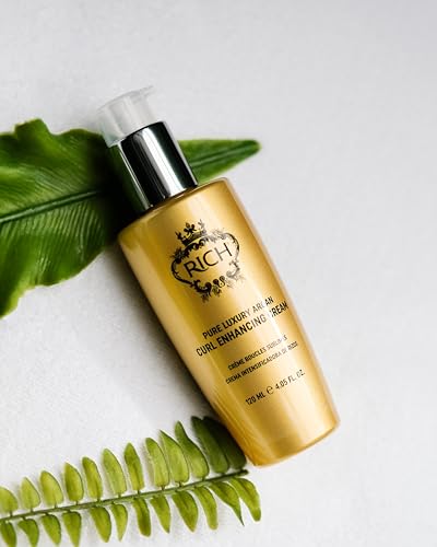 RICH Pure Luxury Curl Defining Cream for Curly & Wavy Hair - Controls Frizz and Add Natural Bounces - Enrich with Argan Oil, Coconut Oil & Hydrolyzed Wheat Protein - 4.05 Oz.