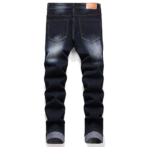 JUNBAOSS Men's Ripped Skinny Blue Jeans, Size 30
