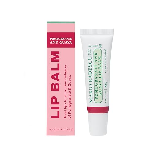 Mario Badescu Moisturizing Pomegranate & Guava Lip Balm for Dry Cracked Lips, Infused with Coconut Oil and Shea Butter, Ultra-Nourishing Lip Care Moisturizer for Soft, Smooth and Supple Lips, 0.35 Oz