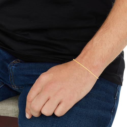 Floreo 14k Yellow Gold 1.5mm Solid Rope Chain Bracelet 7 Inch