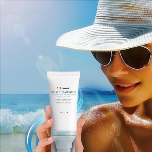 Centella Sunscreen SPF 50, Moisturizing Water-Fit Sun Serum, Face Sun Screen Long-Lasting Protection, Centella Madagascar Sunscreen, NO White Cast - Dry Oily Skincare For All Skin 50mL/1.69FL.OZ
