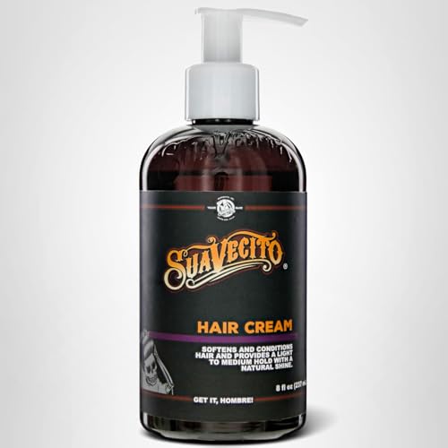 Suavecito Hair Cream Pump Bottle Medium Shine All Day Light Hold (8 oz)