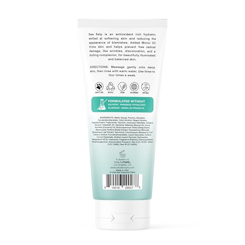 Exfoliating Face Scrub with Monoi Oil & Sea Kelp – Clarifying & Firming Facial Exfoliator with Natural Pumice – Vegan, Paraben-Free, 5.1 fl oz