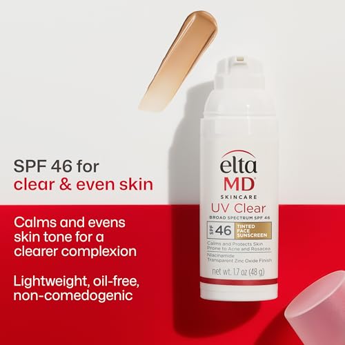 EltaMD UV Clear Tinted Face Sunscreen with Zinc Oxide, SPF 46, 1.7 oz