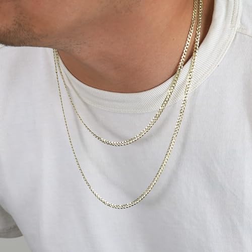 Nuragold 10k Real Yellow Gold Cuban Curb Solid Link Chain Necklace - 4mm - 18"