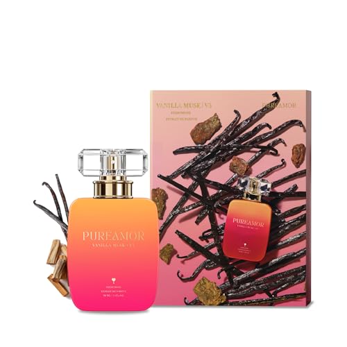 PUREAMOR Pheromone Perfume for Women, Vanilla Musk Extrait de Parfum - Long Lasting Warm Cozy Vanilla Scent, 30% High Concentration, Full Size Fragrance Spray, 1.0 oz / 30 ml