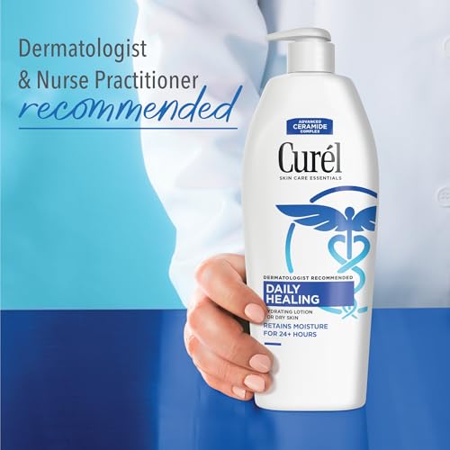 Curel Daily Healing Body Lotion for Dry Skin, Dermatologist Recommended Hydrating Body Lotion with Advanced Ceramides Complex, 20 Oz