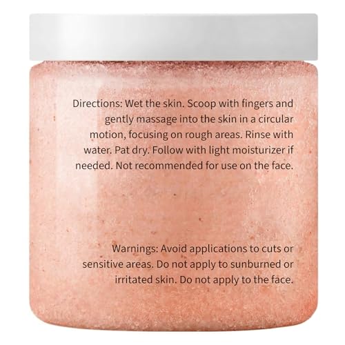 Himalayan Salt Body Scrub with Almond Oil, Exfoliating Mineral Formula, 10 oz