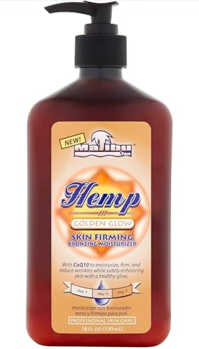Malibu Tan Hemp Golden Glow Skin Firming Lotion, Medium Deep, 18 fl oz (530 ml) - 1-PACK (Package may vary)