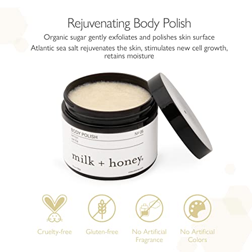milk + honey Exfoliating Body Polish No. 5-Sea Salt & Sugar Body Scrub,7oz
