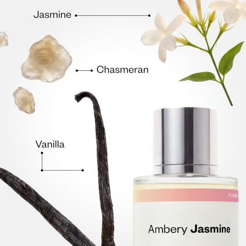 Dossier - Ambery Jasmine - Eau de Parfum Inspired By Born in Roma - Long-Lasting Warm Floral Amber Fragrance - Feminine - 1.7 fl oz (50ml)