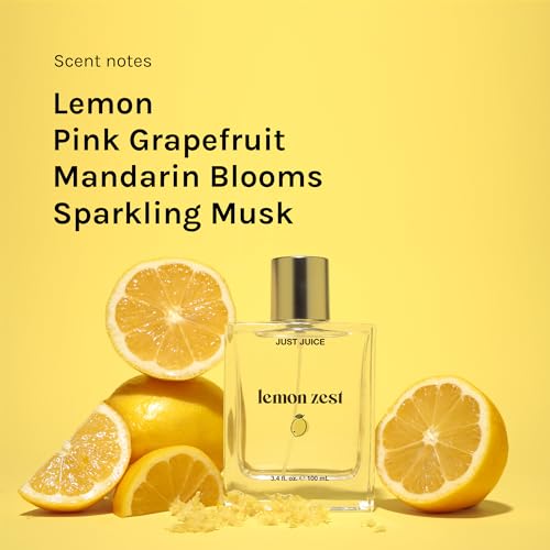 Just Juice Lemon Zest - Bright Fruity Floral Perfume - Lemon, Grapefruit, Mandarin Perfumes for Women and Men - 3.4 oz