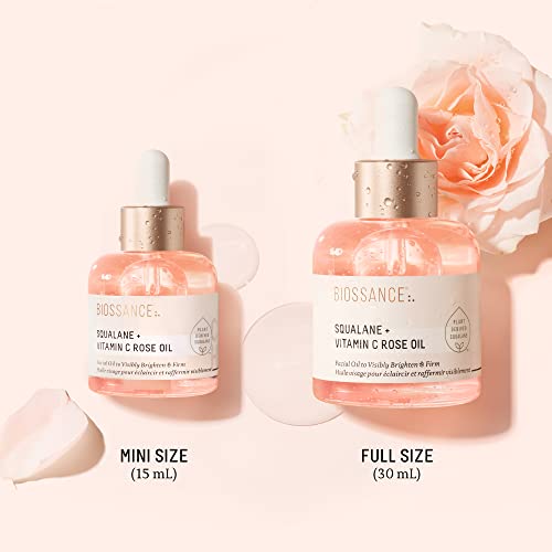 BIOSSANCE Squalane + Vitamin C Rose Advanced Facial Oil - Hydrating - 1oz