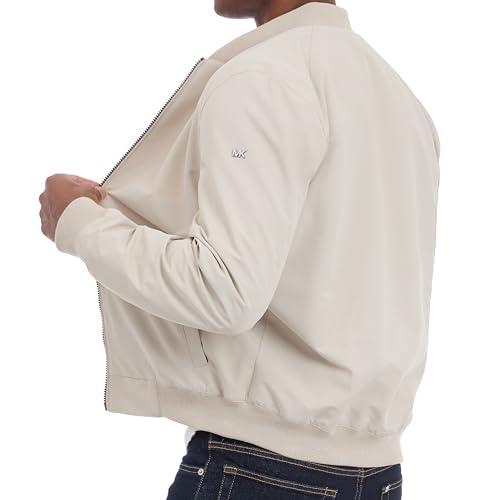 Michael Kors Men's Lightweight Bomber Jacket, Wind and Water Resistant, Dune, X-Large