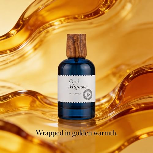 A CENTER Oud Majnoon Men's Cologne 3.4 Fl Oz | Luxury Eau de Parfum 100ml | Long Lasting Saffron, Tuberose & Oud Fragrance | Bold Oriental Daily Use Perfume Gift for Him