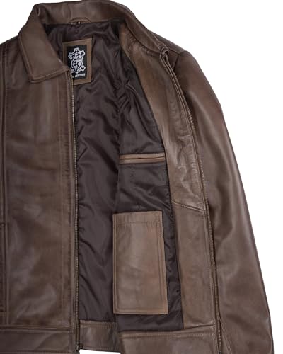 Decrum chamarra de piel para hombre - Vintage Leather Jacket | [1116084] Jose Cfe Wax, L