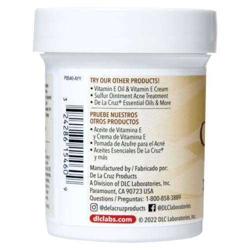 De La Cruz Coconut Oil Skin and HairMoisturizer, 2.2 oz jar (62.5 g)