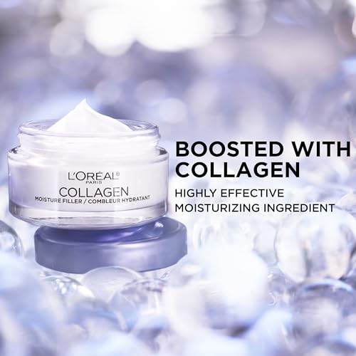 L'Oreal Paris Collagen Moisture Filler Facial Moisturizer, Fragrance Free, Anti Aging Face Cream, Non-Greasy Skin Care Formula For Up to 48HR Hydration, 1.7 oz