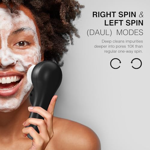 UMICKOO Rechargeable Rotating Face Scrubber with 5 Brush Heads Set