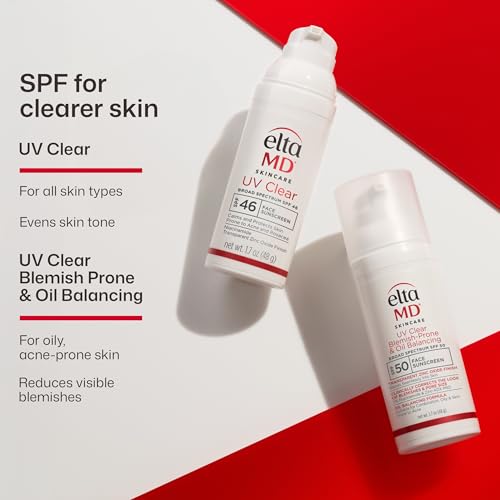 EltaMD UV Clear Untinted Face Sunscreen with Zinc Oxide, SPF 46, 1.7 oz